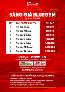 Bảng giá thẻ tập Bluegym năm 2025